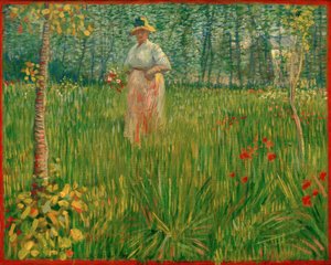 Vrouw in een tuin door Vincent van Gogh
